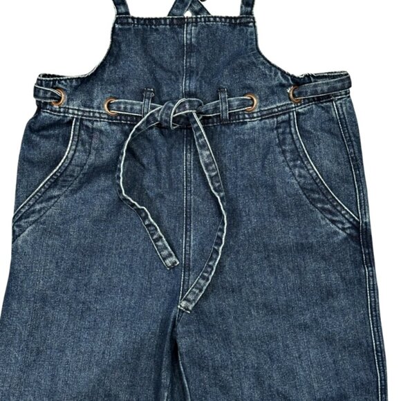 Rue 21 Denim Jumper Overalls Size Small 32 x 24 Dark Wash Blue Twee Festival - Picture 3 of 9